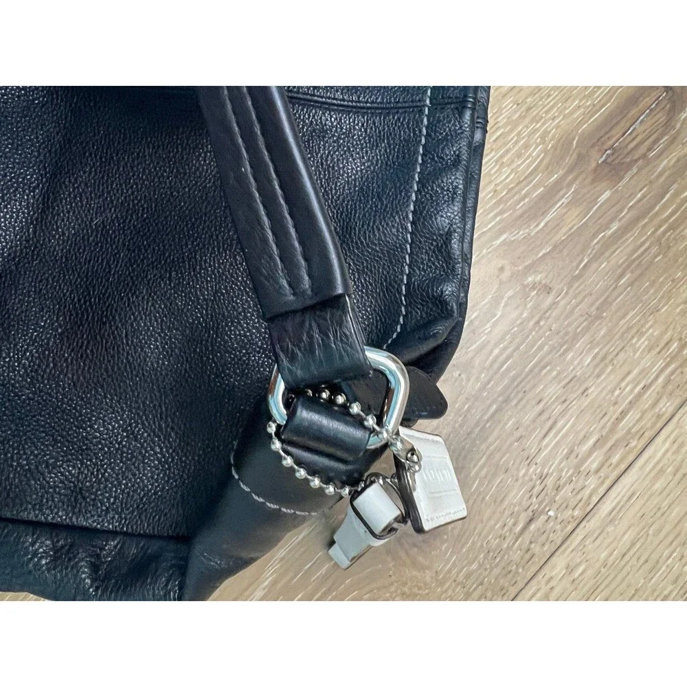 COACH Pebble Black Leather Handbag Shoulder Bag Purse Hoho K1305-F23292 - Picture 7 of 12